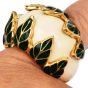 David Webb 18K Gold Enamel Leaf Dome Statement Ring|Dover Jewelry|