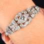 Antique Old European Diamond Platinum Filigree Line Bracelet|Dover Jewelry|
