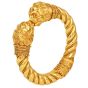 Vintage  Lion’s Head 22K Yellow Gold Cuff Bangle Bracelet