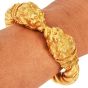 Vintage  Lion’s Head 22K Yellow Gold Cuff Bangle Bracelet