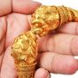 Vintage  Lion’s Head 22K Yellow Gold Cuff Bangle Bracelet