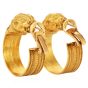 Vintage Greek  21K Gold Lion Head Hoops|Dover Jewelry|