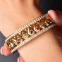 Cartier French Tanjore Diamond Gemstone 18K Bangle|Dover Jewelry|