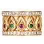 Vintage Cartier Tanjore Diamond Ruby Emerald 18K Ring|Dover Jewelry|