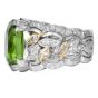 GIA 20.51ct Peridot Diamond Platinum & 18K Gold Statement Ring