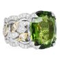 GIA 20.51ct Peridot Diamond Platinum & 18K Gold Statement Ring