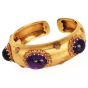 Vintage Buccellati Amethyst 18K Gold Statement Cuff Bangle|Dover Jewelry|