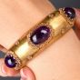 Vintage Buccellati Amethyst 18K Gold Statement Cuff Bangle|Dover Jewelry|