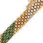 Estate Emeralds 6.35cts Diamonds 18K Gold Beaded Mesh Wrap Bracelet|Dover Jewelry|