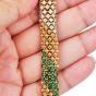 Estate Emeralds 6.35cts Diamonds 18K Gold Beaded Mesh Wrap Bracelet|Dover Jewelry|