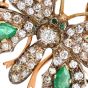 Vintage Diamond 3.10cts Emerald 14K Yellow Gold Butterfly Brooch|Dover Jewelry|