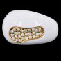 Salavetti 18K Yellow Gold White Enamel & Diamond Bombé Cocktail Ring
