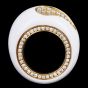 Salavetti 18K Yellow Gold White Enamel & Diamond Bombé Cocktail Ring