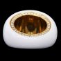 Salavetti 18K Yellow Gold White Enamel & Diamond Bombé Cocktail Ring