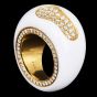 Salavetti 18K Yellow Gold White Enamel & Diamond Bombé Cocktail Ring