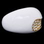 Salavetti 18K Yellow Gold White Enamel & Diamond Bombé Cocktail Ring