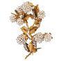 Vintage 1930s Pearl & Diamond 18K Blossom Floral Brooch