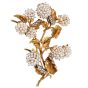 Vintage 1930s Pearl & Diamond 18K Blossom Floral Brooch