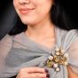 Vintage 1930s Pearl & Diamond 18K Blossom Floral Brooch