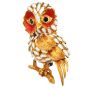 Estate Sapphire Owl 18K Yellow Gold Enamel Brooch|Dover Jewelry|