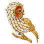Estate Sapphire Owl 18K Yellow Gold Enamel Brooch|Dover Jewelry|