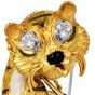 Vintage Diamond 18K Gold Enamel Circus Tiger Brooch|Dover Jewelry|