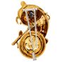 Vintage Diamond 18K Gold Enamel Circus Tiger Brooch|Dover Jewelry|