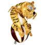 Vintage Diamond 18K Gold Enamel Circus Tiger Brooch|Dover Jewelry|