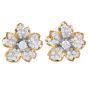 1980s 3.00 carat Diamond Platinum Gold Flower Earrings|Dover jewelry|