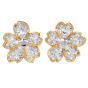 1980s 3.00 carat Diamond Platinum Gold Flower Earrings|Dover jewelry