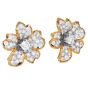 1980s 3.00 carat Diamond Platinum Gold Flower Earrings|Dover jewelry