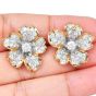 Estate 2.46 carat Diamond Platinum Gold Flower Earrings|Dover jewelry|