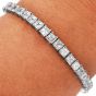 14.00 carats Asscher Cut Diamond Platinum Tennis Bracelet|Dover Jewelry|