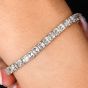 14.00 carats Asscher Cut Diamond Platinum Tennis Bracelet|Dover Jewelry|