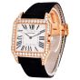 Cartier Santos Dumont 2650 18K Pink Gold Diamond-Set Watch|Dover Jewelry|