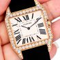 Cartier Santos Dumont 2650 18K Pink Gold Diamond-Set Watch|Dover Jewelry|