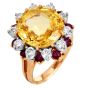 Oscar Heyman 11.00cttw Yellow Sapphire Diamond & Ruby 18K Gold Cocktail Ring