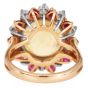 Oscar Heyman 11.00cttw Yellow Sapphire Diamond & Ruby 18K Gold Cocktail Ring