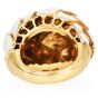 Itallian Enamel 18 k yellow Gold Bombe Dome Ring