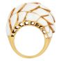 Itallian Enamel 18 k yellow Gold Bombe Dome Ring