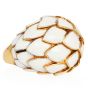 Itallian Enamel 18 k yellow Gold Bombe Dome Ring