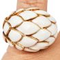 Itallian Enamel 18 k yellow Gold Bombe Dome Ring