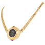 1980's Monete 18k Gold Coin Diamond Ruby Chain Necklace