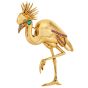  Jean Vitau Flamingo Multi Gem Designer 18K Gold Pin
