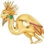  1990s Jean Vitau Flamingo Multi Gem Designer 18K Gold Pin