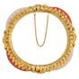 Vintage 1970s Chic  Coral 18K Gold Bangle Bracelet