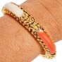 Vintage 1970s Chic  Coral 18K Gold Bangle Bracelet