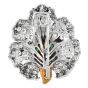 buccellati Vintage Emerald diamond 18k Gold Flower Brooch Pin