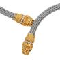 Estate Lion Head Diamond Ruby 18K Two-Tone Gold Choker Necklace