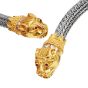 Estate Lion Head Diamond Ruby 18K Two-Tone Gold Choker Necklace
